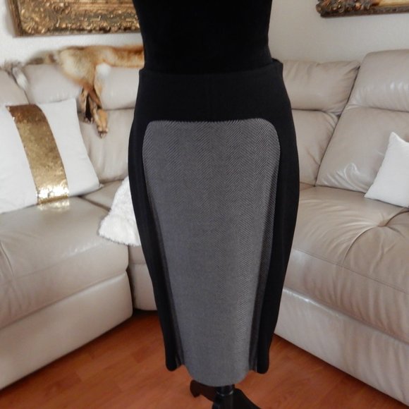 ST.JOHN BOUTIQUES CAVIAR BLACK TRAVERTINE SKIRT 6 - Picture 2 of 12